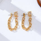 Crystal Stud Hoop and Drop Link Earrings | 80E62319A