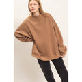 Enzyme Washed Mock Neck Sweatshirt