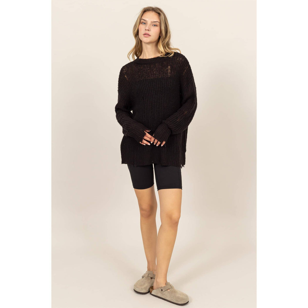 Distressed Knit Sweater