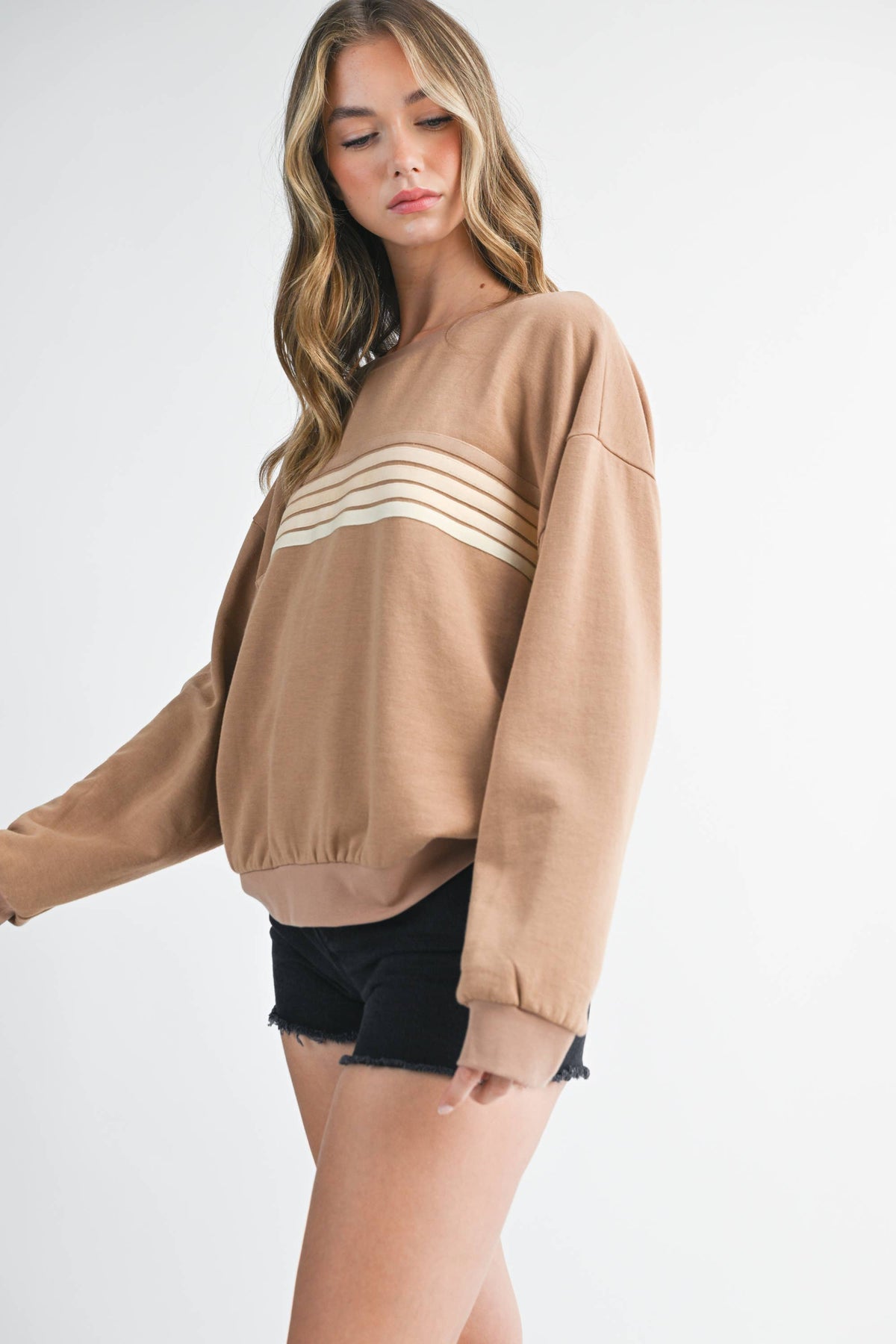 9150GK Retro Ombre Stripe Graphic Sweatshirt