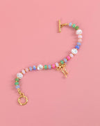 Confetti Crush Coquette Bead Pearl Toggle Bracelet