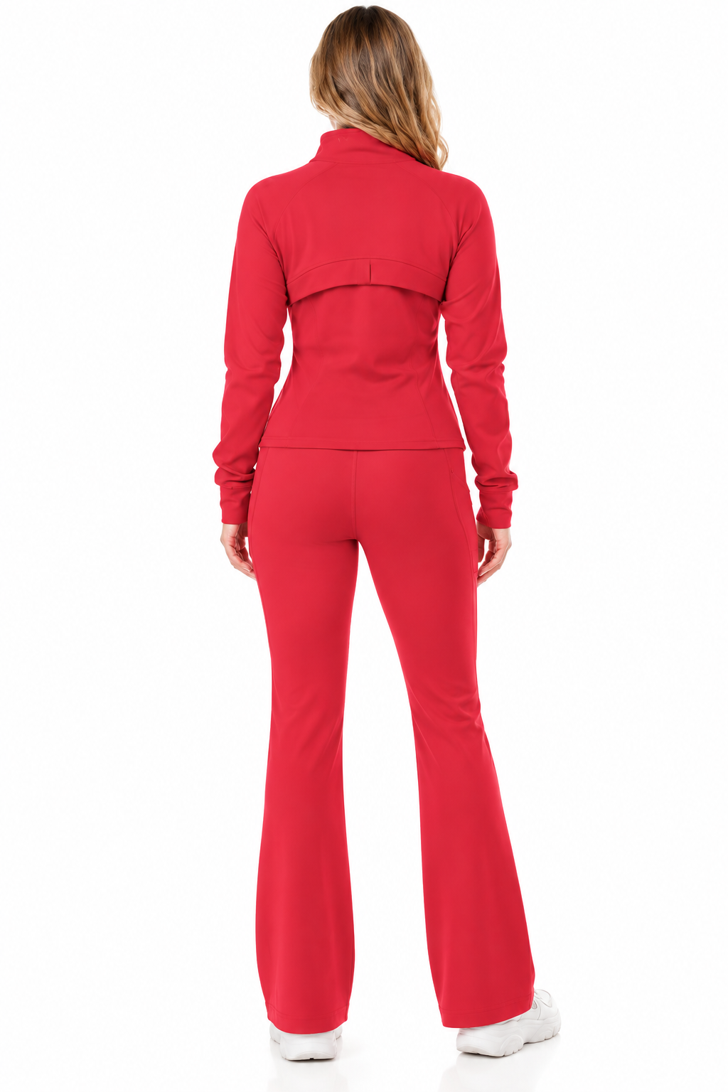 Fleece lined define gold zipper jacket with flare pants set