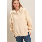 Mineral Wash Snap Collar Pullover