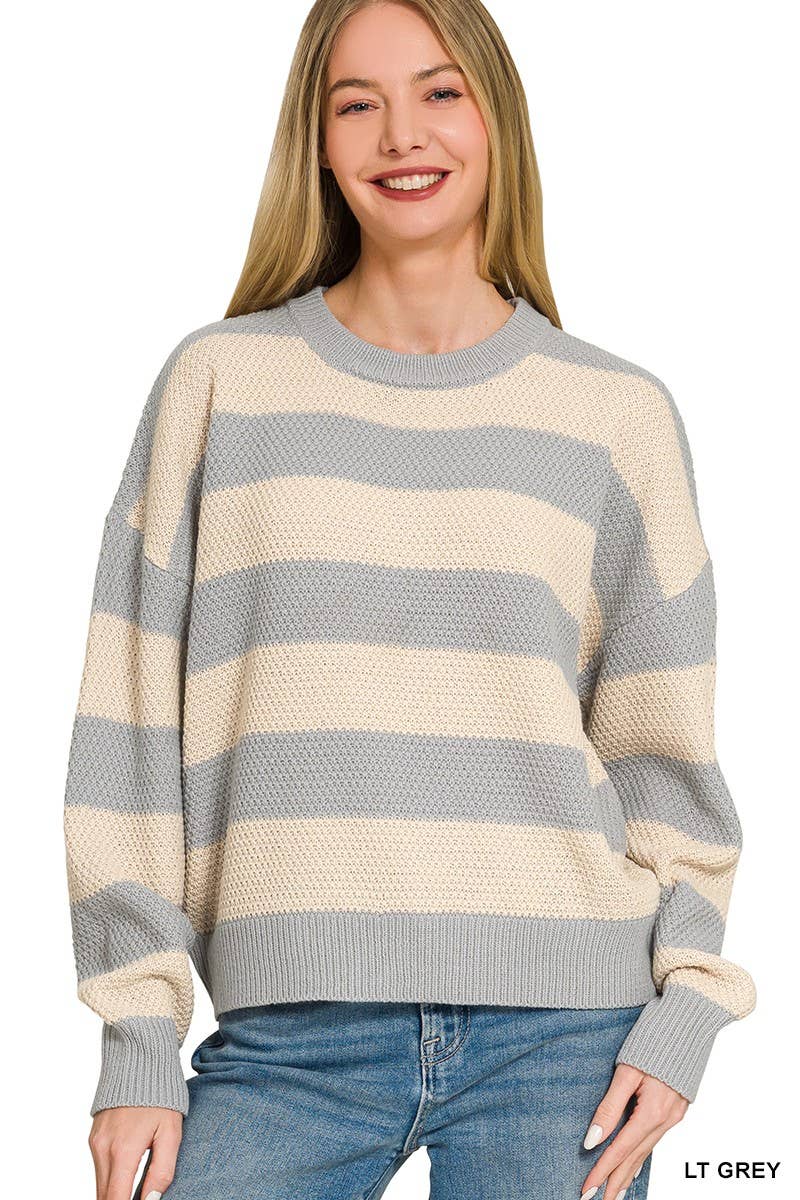 Striped Drop Shoulder Sweater