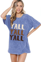 Y'All Y'All Y'All Graphic S/S Washed Boyfriend Tee