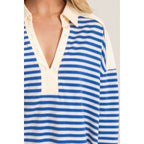 Striped Henley Sweatshirt