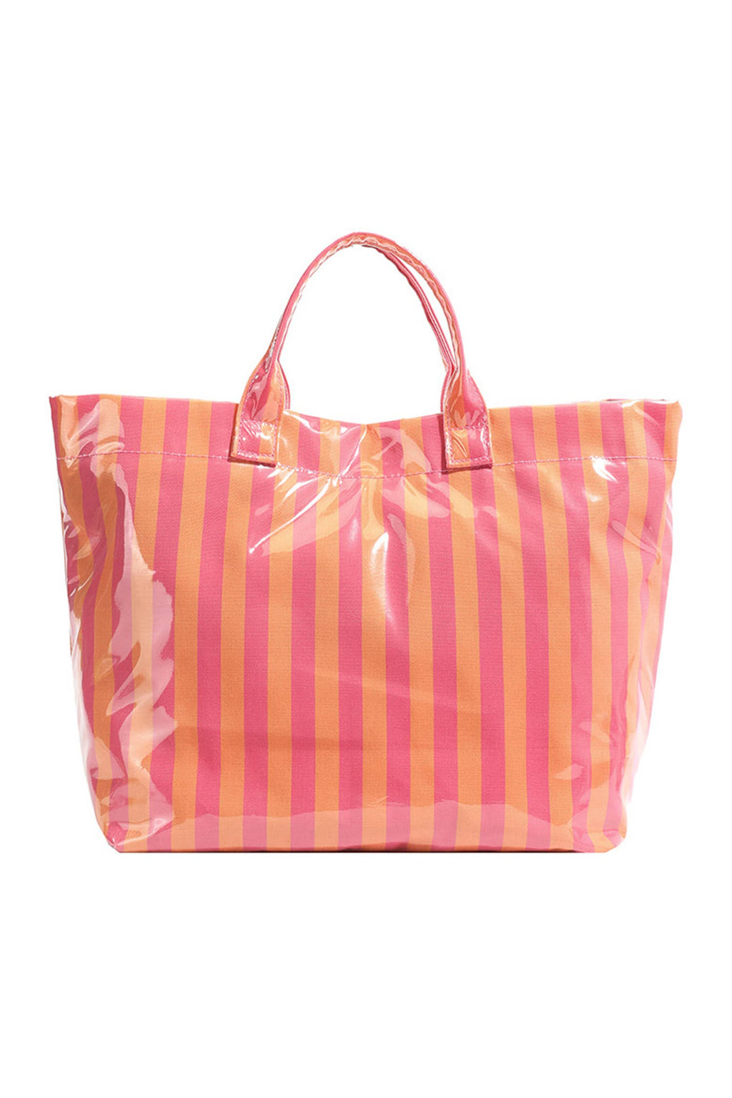 Glossy Striped Large Tote Bag