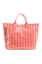 Glossy Striped Large Tote Bag