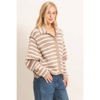 Striped Button Front Cardigan