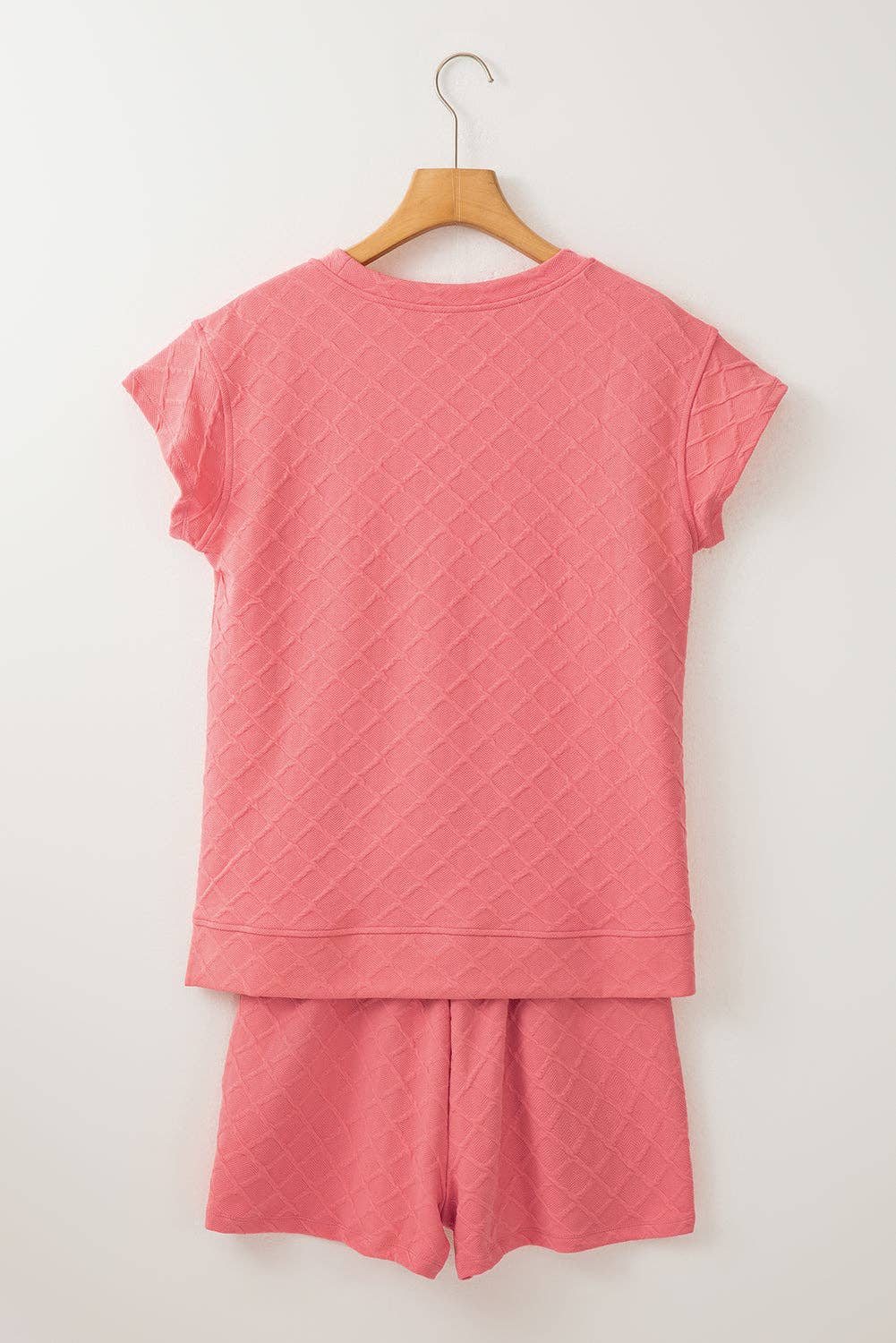 Checker Textured Tee and Drawstring Shorts