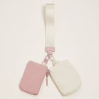 Fabric Dual Pouch Wristlet Wallet | Keychain Holder
