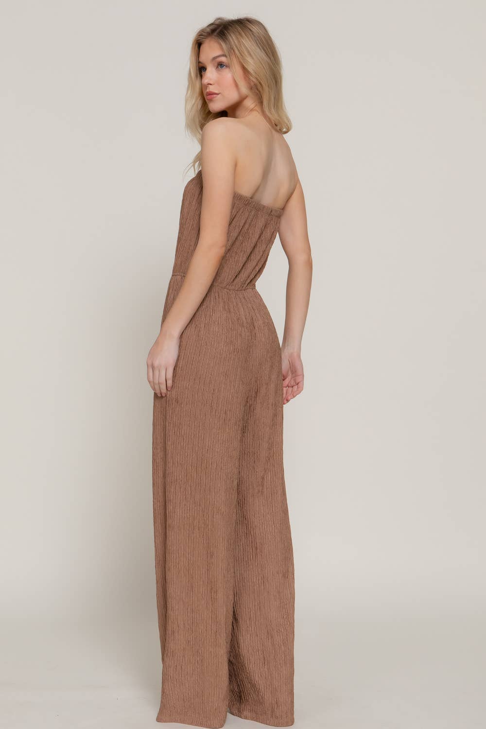 Crinkle Knit Tube Jumpsuit