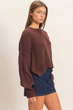 Ribbed Drop Shoulder Sweater