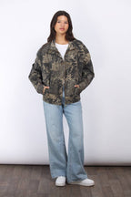 Camo Oversized Bomber Jacket