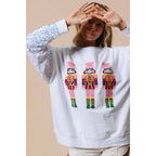 SEQUIN NUTCRACKERS VELVET SEQUIN WASHED PULLOVER