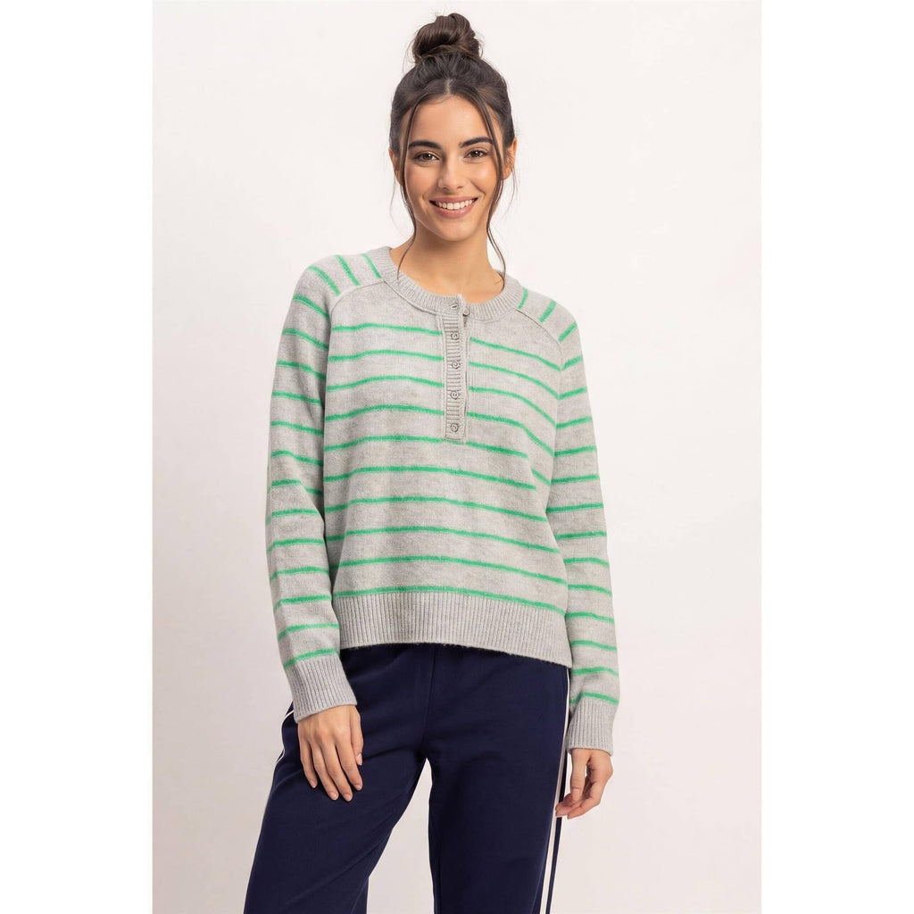 Stripe Henley Sweater
