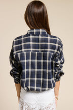 Plaid Button Up Crop Shirt