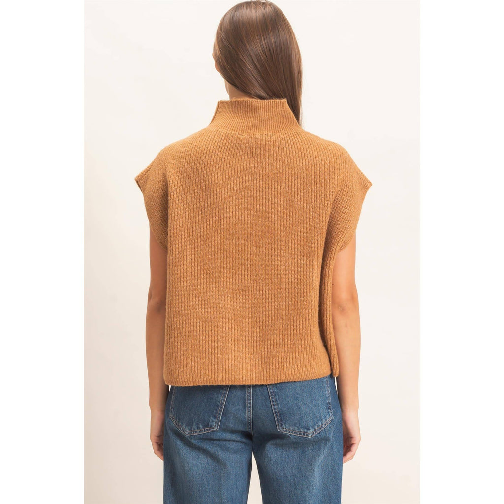 Sleeveless High Neck Sweater