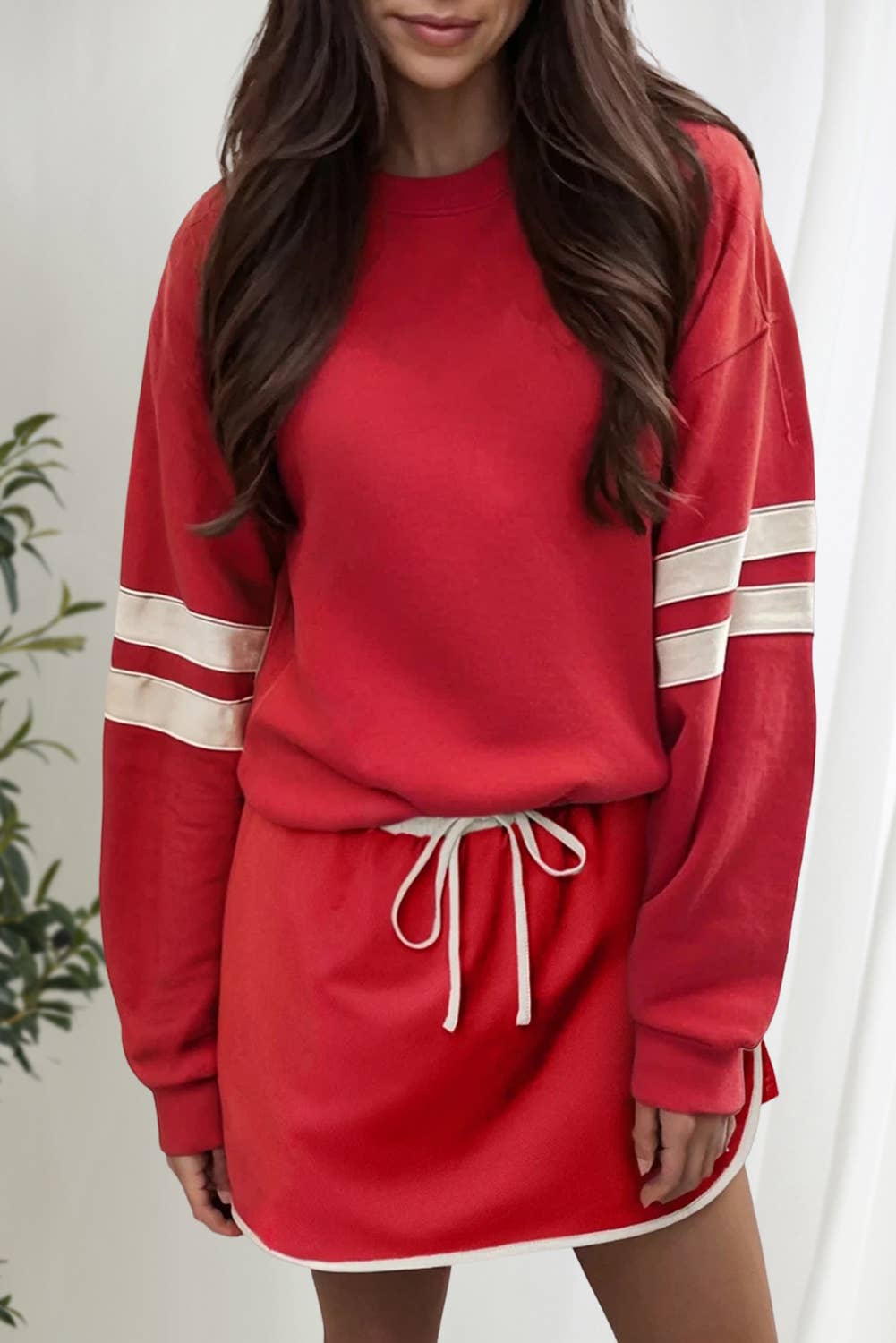 Ruby Red Stripe Skort Set