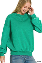Acid Washed Fleece Oversized Pullover