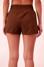 NP70720-Striped Trim Detail Activewear Shorts