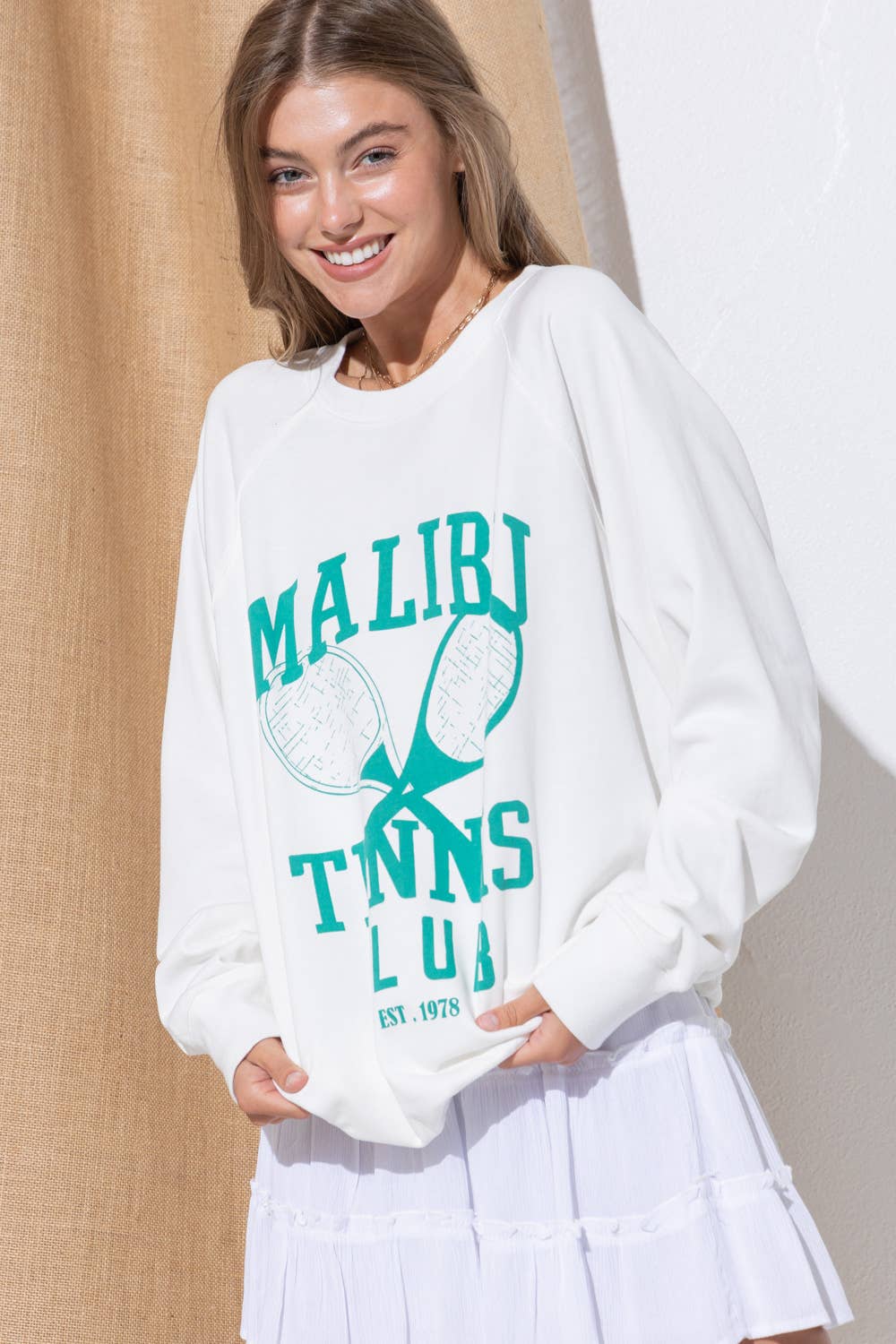 31142T - French Terry Raglan Graphic Tennis Sweatshirt
