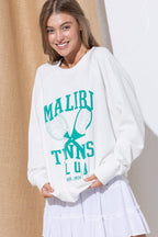31142T - French Terry Raglan Graphic Tennis Sweatshirt
