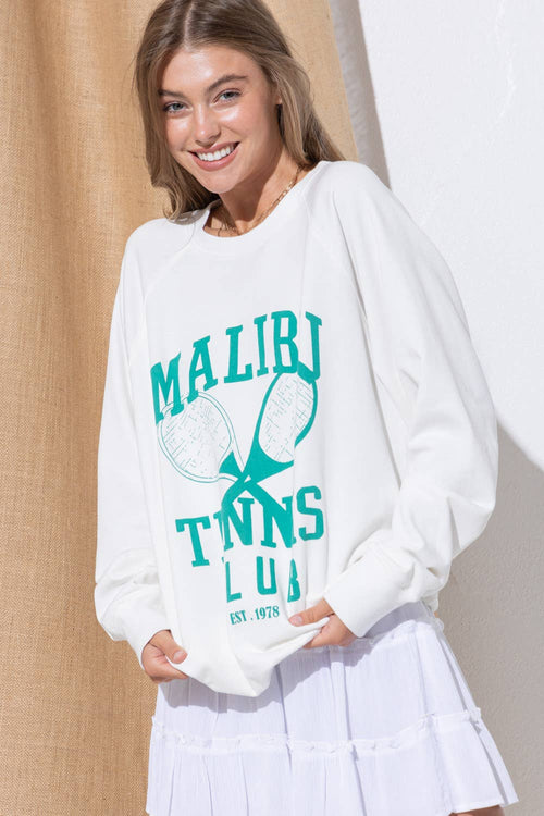 31142T - French Terry Raglan Graphic Tennis Sweatshirt