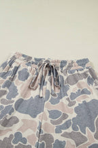 PRETTY BASH Camo Loose Tee & Drawstring Shorts Set