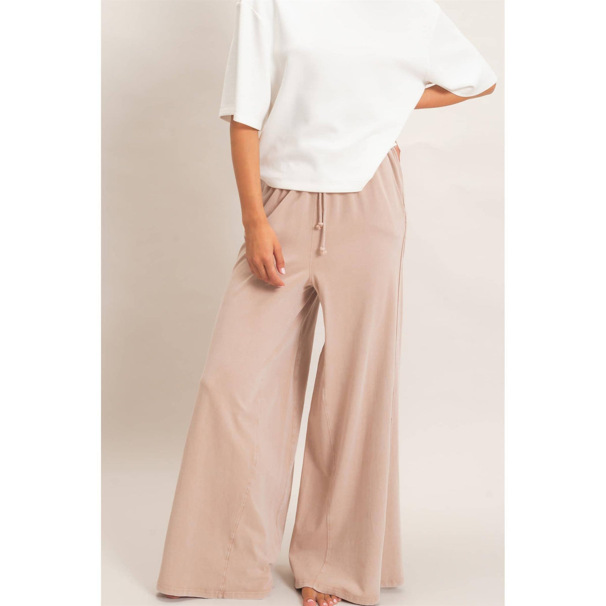 Wide Leg Mineral Wash Pants