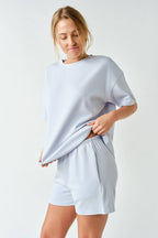 Luxe Sand Wash Rib Classic Tee Set