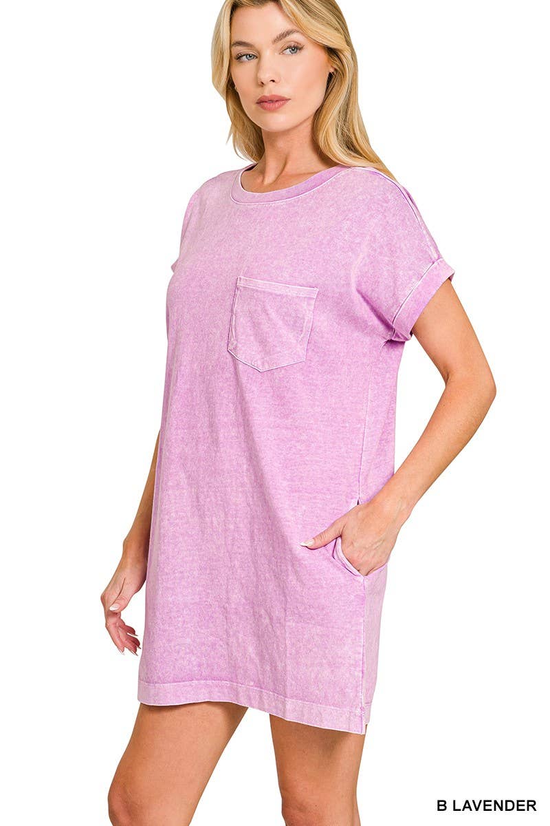 Halo Washed Premium Cotton T-shirts Dress