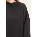 Enzyme Washed Mock Neck Sweatshirt