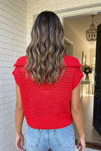 LAS-LIVE Eyelet Knit Ribbed Hollow Out Sweater (S-XL)