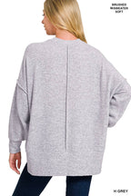 Brushed Melange Drop Shoulder Oversized Sweater