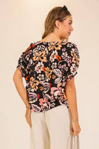 Coastal Bloom Printed Blouse