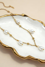 STAINLESS STEEL TARNISH FREE PEARL NECKLACE | 40NK9745