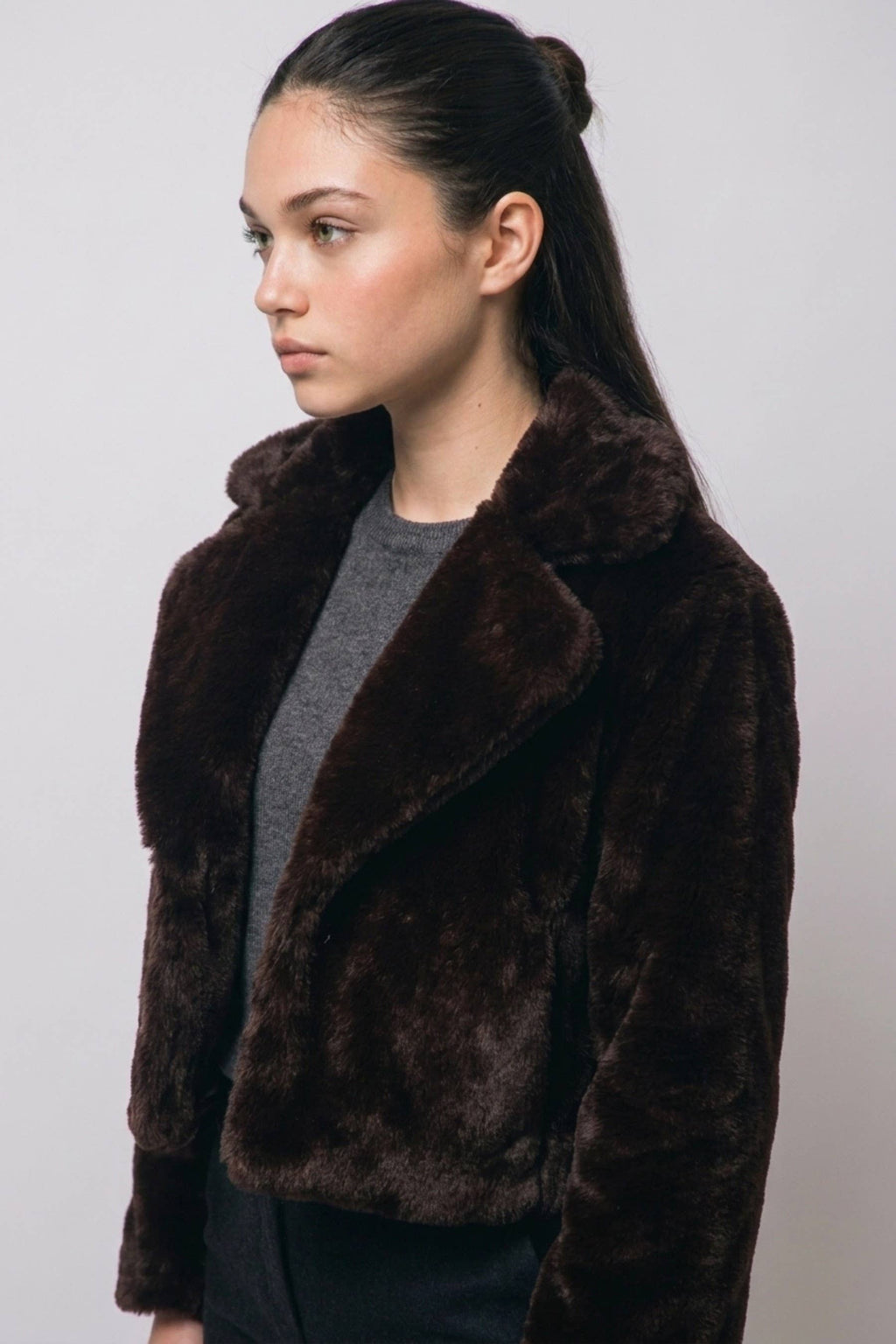 Cropped Faux Fur Jacket