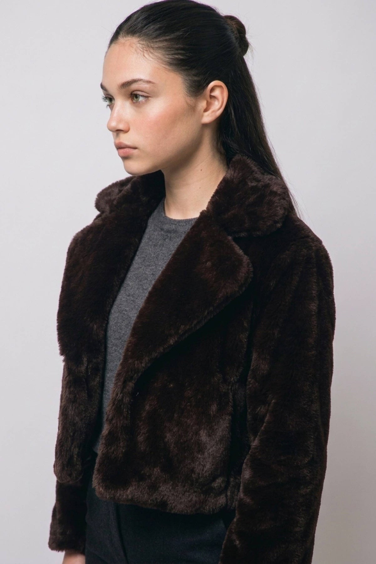 Cropped Faux Fur Jacket