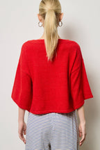 Wide Sleeve Button Front Knit Cardigan