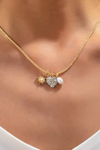 Celestial Heart & Pearl Charm Necklace | 80N93235