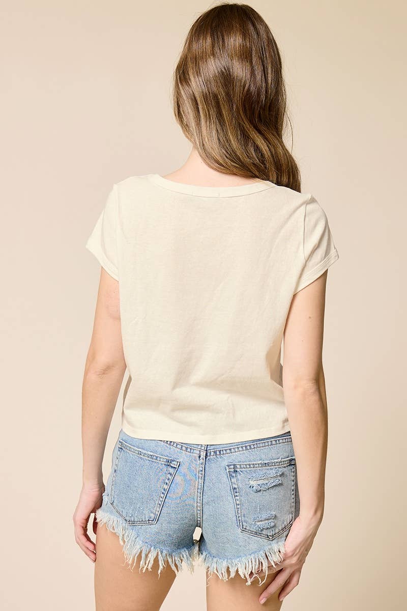 Mallard Ducks Graphic Potassium Spray Faux Crop Tee