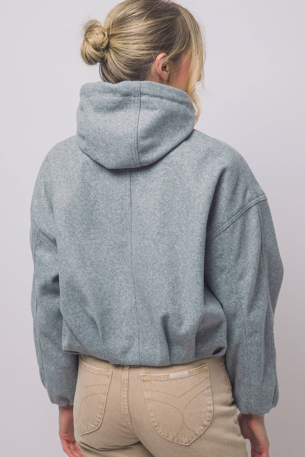 Boiled Hooded Bomber Jacket w/ Side Pockets