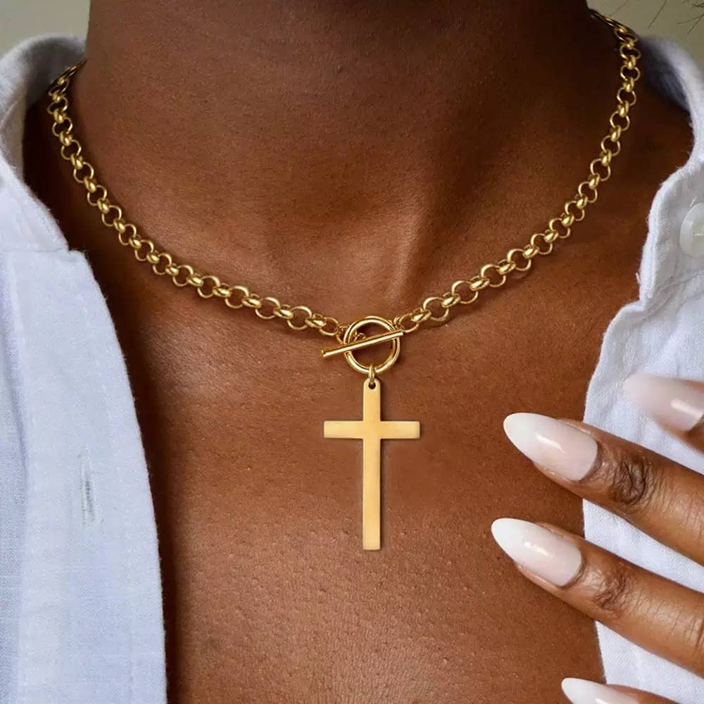 Gold Cross Necklace for Women