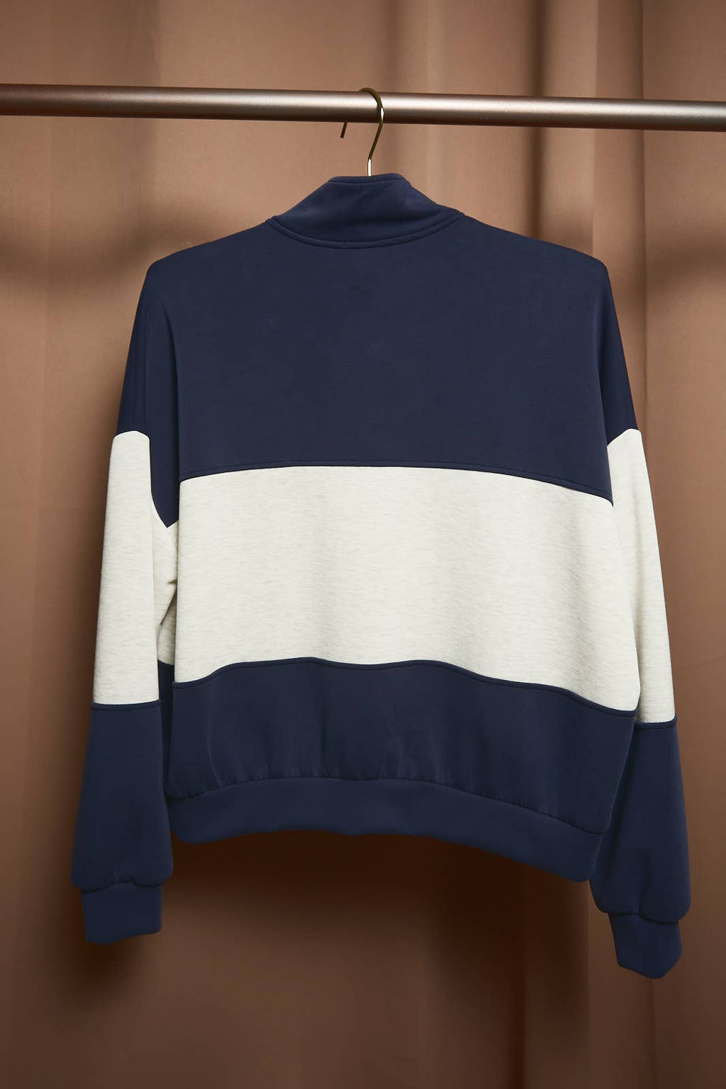 Colorblock Scuba Funnel Neck Quarter Zip Pullover