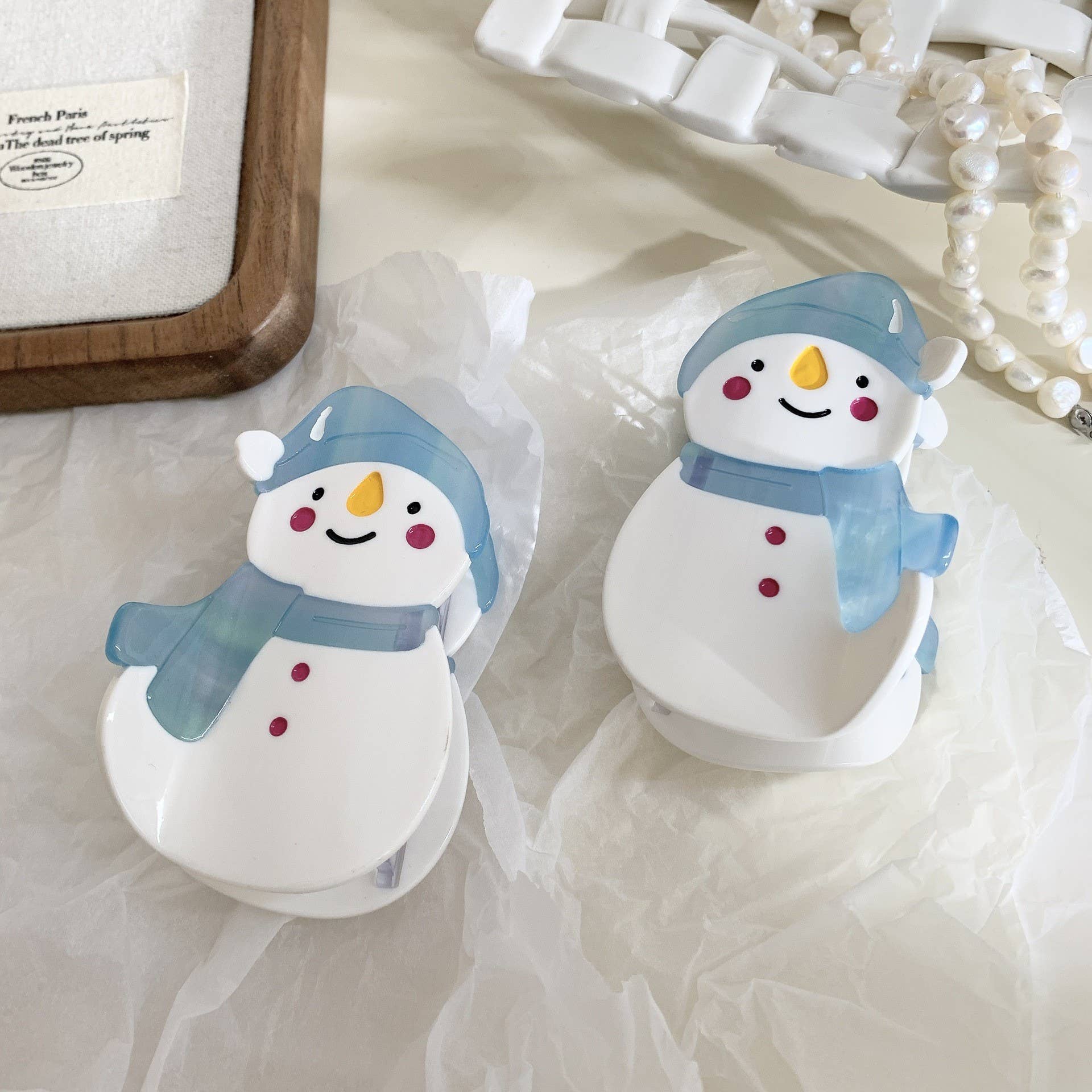 CHRISTMAS TREE SANTA SNOWMAN HAIR CLAW CLIPS | 40H939
