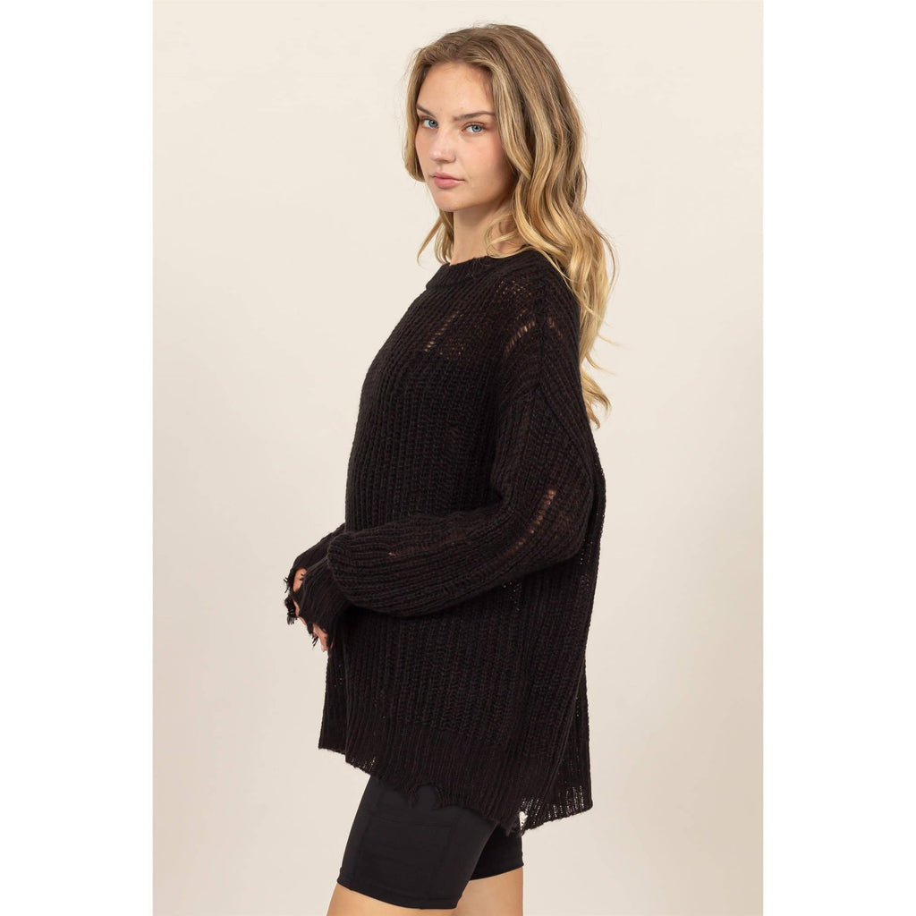 Distressed Knit Sweater