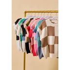 CHECK PLAID CASUAL SWEATER TOP