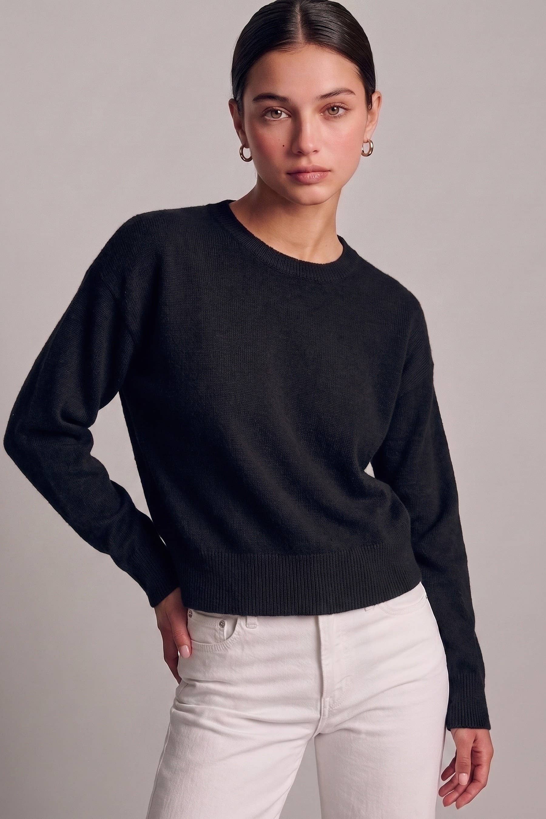 Crew neck Basic Sweater Top
