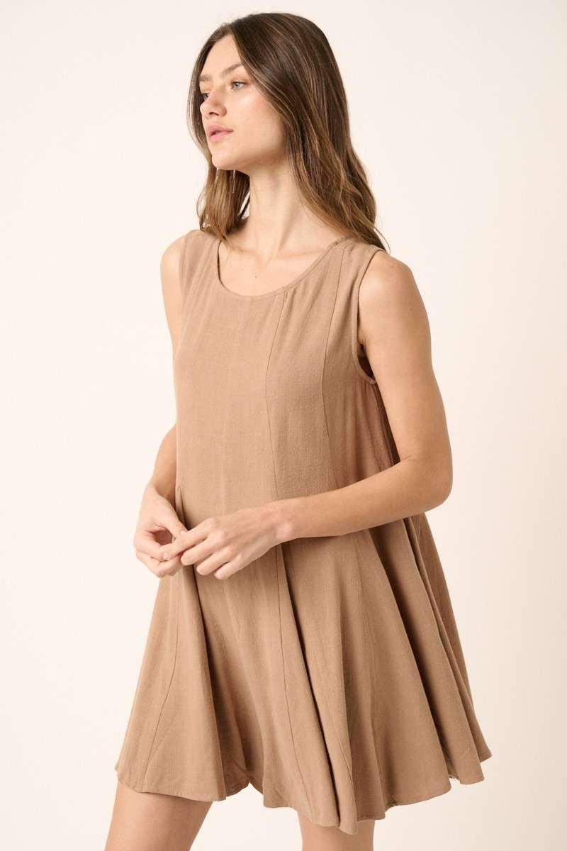 H30284-GODET DETAIL WIDE LEG ROMPER